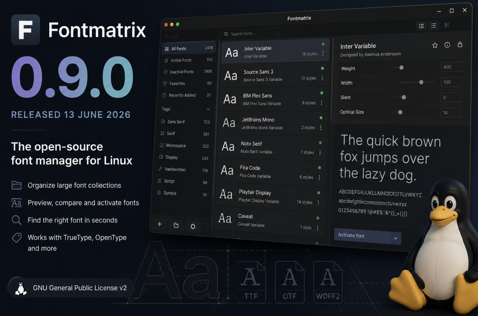 Fontmatrix 0.9.0 Released for Linux Font Management